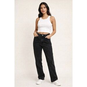 Tommy Hilfiger Vintage Women's Sz 6 Black Denim Jean Y2K Grunge minimalist retro